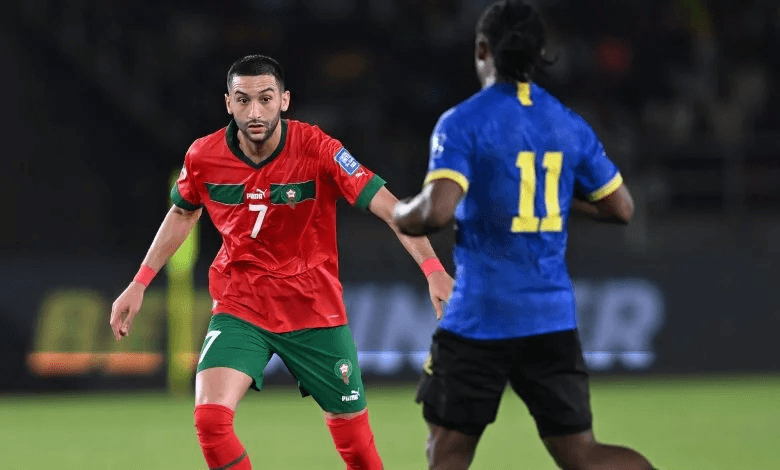 المنتخب المغربي يحقق الفوز 2-0 على تنزانيا في تصفيات كأس العالم 2026.