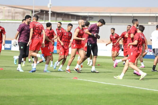 الكان : المنتخب المغربي يجري آخر حصة تدريبية قبل لقاء زامبيا.      