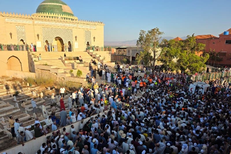 مراسم جنازة الشيخ جمال الدين القادري بوتشيش في مدينة مداخل