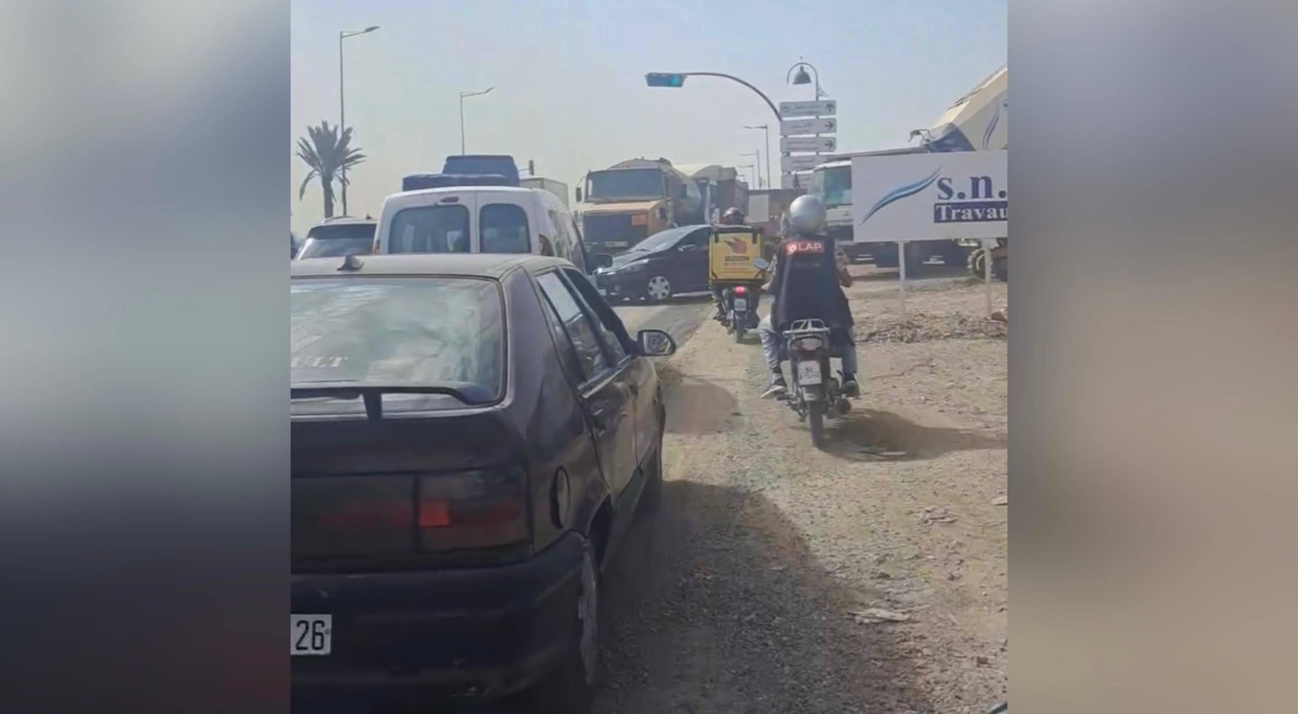 الطريق الوطنية 7: أشغال التهيئة تشل التنقل بين مراكش وتامنصورت
