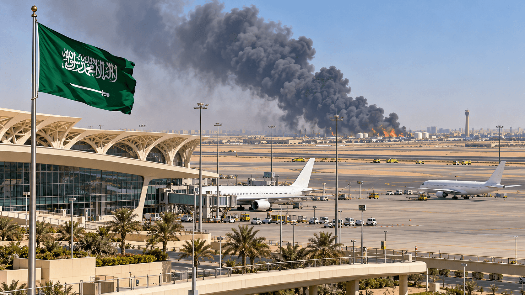 هجوم جديد على مطار الرياض يخلّف قتيلاً و11 جريحاً