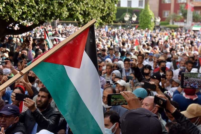 مغاربة يجددون بالرباط التضامن مع غزة